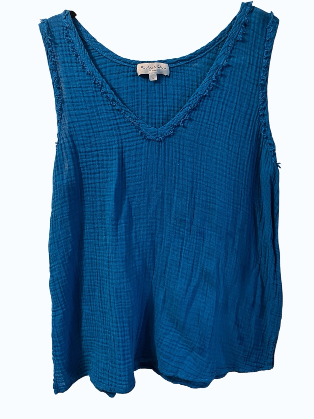 Michael Stars Cobalt Blue Cotton Gauze Coastal Tank